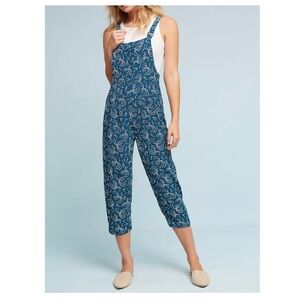Anthropologie Blue Patterned Jumpsuit